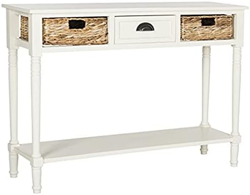 Safavieh Home Collection Christa Distressed White 3-Drawer Storage Console Table, Distressed/White