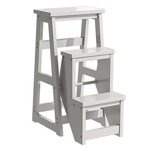 Muebles de biblioteca funcionales: taburete de madera plegable para salón y cocina 2