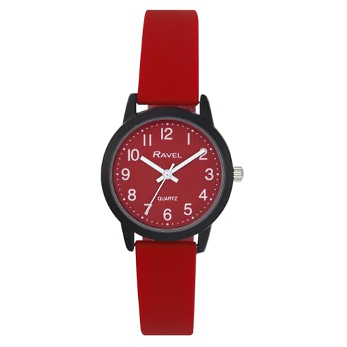 Ravel   Reloj Summer in Black para Mujer con Correa de Silicona (Caja de Reloj de 30 mm)   Cuarzo Analógico   R1813.10   Rojo