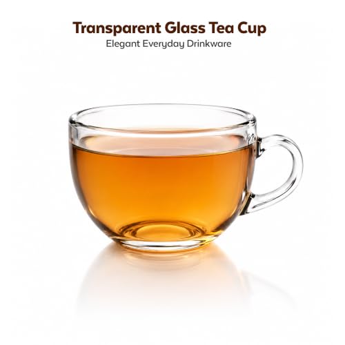 Image of QNQ Clear Glass Cup Transparent Glass with Handle for Coffee, Tea & Milk, Premium Glassware for Hot Beverages (Pack of 2 (12 Pieces), Round)