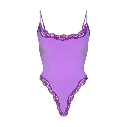 Womens Lace Bodysuit Sexy Adjustable Spaghetti Strap Cami Top Slimming Cute Dance Party Lounge Shapewear Romper