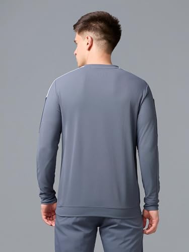 Image of TECHNOSPORT Men's Colorblock Full Sleeve T-Shirt MATPIQ Quick Dry Slim Fit Round Neck Sports Tee for Gym Casual Layering Wear UPF50+ Anti Odour