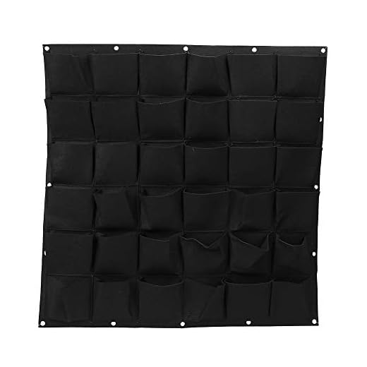 Plant Hanging Bags,36 Pocket Outdoor Vertical Greening Wall Garden Plant Grow Bags for Apartments, Balconies, Patios, Schoolyards and Rooftop (36-Black)