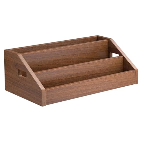 Dqsgiqe Soporte de almacenamiento de DVD | Caja de madera portátil de tres pisos que ahorra espacio con asa - Organizador de almacenamiento de DVD - Para interiores, hogar, dormitorio, sala de estar