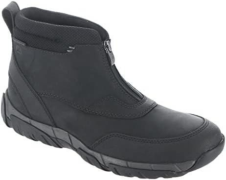Clarks Men's Grove Zip Waterproof Ankle Boot, Black Leather, 13 | Image 3