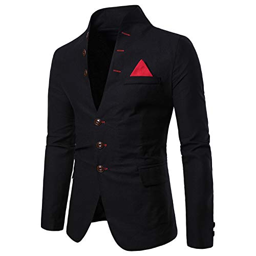 Men's Leisure Dress Suit Jacket Solid Color Stand Collar Sport Coats Business Wedding Party Dinner Blazer Tuxedo3
