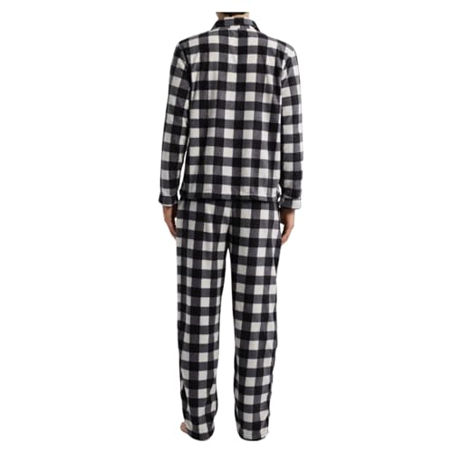 Men's Pajama Set Sleepwear Pjs Lightweight Button Down Long Sleeve Shirts and Fleece Bottoms Soft Comfy Sleep Sets2
