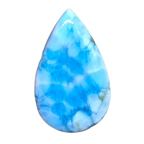 Larimar naturel en cabochon poire 32x19mm pour la création de bijoux DIY unique