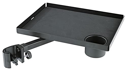 K&M 12225 Ablageplatte Schwarz - Stahl mit 25 cm x 33 cm Fläche, anklemmbar bis ø 3 cm