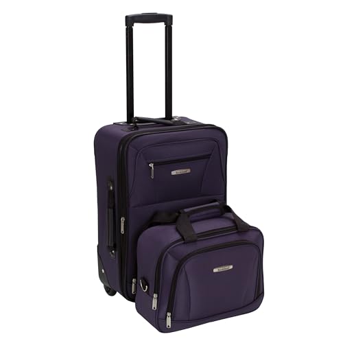 Rockland Fashion Expandable Softside Upright Luggage Set, Purple, 2-Piece (14/19)
