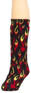 CastCoverz! Fashionable Leg Cast Cover - Flames On Black - Medium Short - Below The Knee - Protective, Decorative and Washable - Made in USA