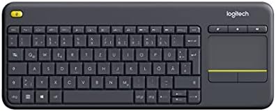 Logitech K400 Plus Teclado Inalámbrico con Touchpad para Televisores, Disposición QWERTZ Alemán, Negro