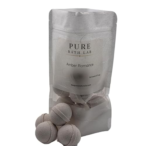 Spa Pure Amber Romancing: Bath Bomb Fizzies Made in USA with Shea Butter, Ultra-Moisturizing, Best for All Skin Types (14 Count) Pack of 1