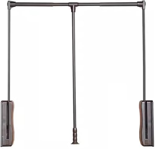 HTTGDGDH Clothes Lift For Closet, Clothes Lift Adjustable, Pull-Down Clothes Rail, Double Buffered, Liftable Clothes Hanger For Hanging Clothes,Brown-700-930mm