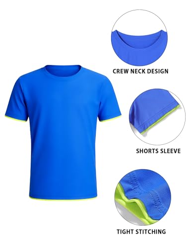Image of Somaibo Boys Athletic Shirts Mesh Kids Short Sleeve T-Shirts Quick Dry Youth Activewear Tops for Teens