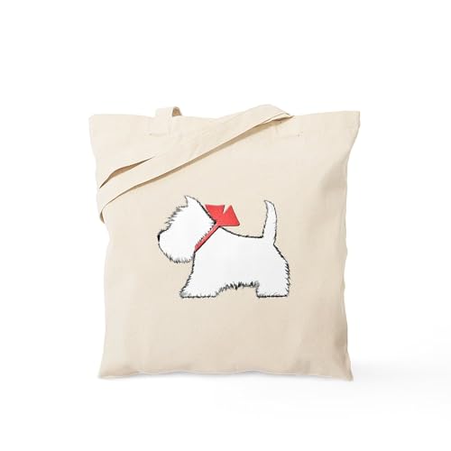 Image of CafePress Cute Westie Dog Art Tote Bag Natural Canvas Tote Bag, Reusable Shopping Bag