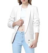 Mebius Girls Blazer Jacket Long Sleeve Shawl Collar Open Front Formal Blazers Suit Inner Pocket f...