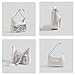 2025 New Y2k Fashion Tote Bag Kawaii Lolita Ita Bag Badge Display Bag with Two Transparent Display Windows (White)