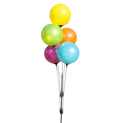 Image of Reusable Outdoor Balloon Clusters - Helium Free, All-Weather, Durable, Plastic Balloons for Advertising, Real Estate, Grand Openings & Events (Yellow, Pink, Aqua, Lime, Orange)
