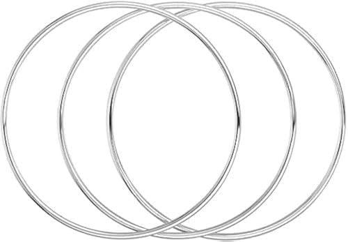 Sdouefos Classic 6pcs Lots 925 Silver Thin Stackable Polished Bangle Bracelet with Fresh Simple Bracelet Cuff Bangle