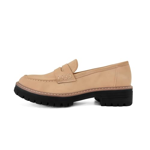 Womens Penny Loafer-Suede Chunky Oxford For Casual Business,Work And Date — view 5