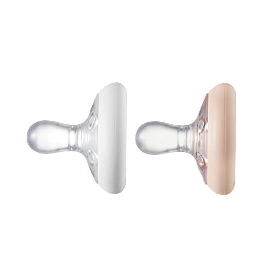 Tommee Tippee Breast-Like Pacifier, Skin-Like Texture, Symmetrical Design, BPA-Free Binkies, 0-6m, 2-Count, Blush/Moonbeam