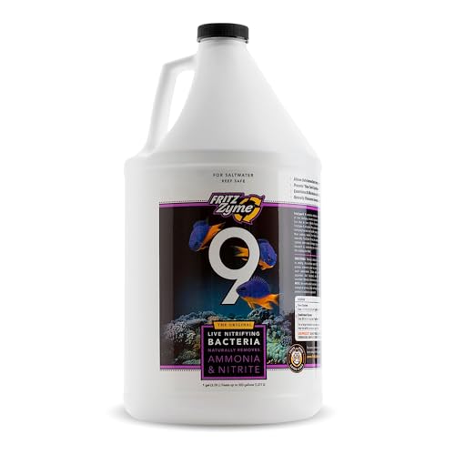 Fritz Aquatics FritzZyme 9 Live Nitrifying Bacteria Naturally Removes Amonia & Nitrite for Saltwater Fish (1-Gallon)