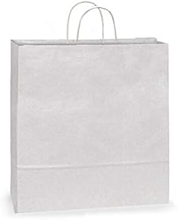 White Kraft Shopping Bags - Jumbo White Kraft Paper Bags Bulk 18x7x18