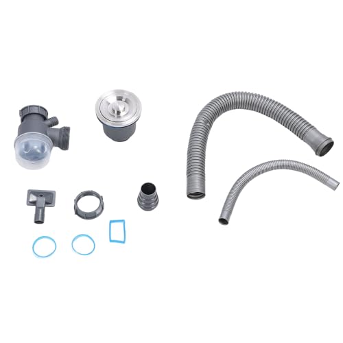 Kit de Drenagem de Mangueira de Pia de Cozinha 201 de Aço Inoxidável PP PVC Drenagem Rápida Sem Entu