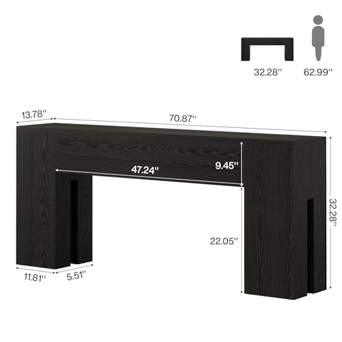 Image of Tribesigns 71-Inch Long Console Table for Entryway, Farmhouse Sofa Console Behind Couch, Entry Table for Hallway, Foyer, Living Room, Black