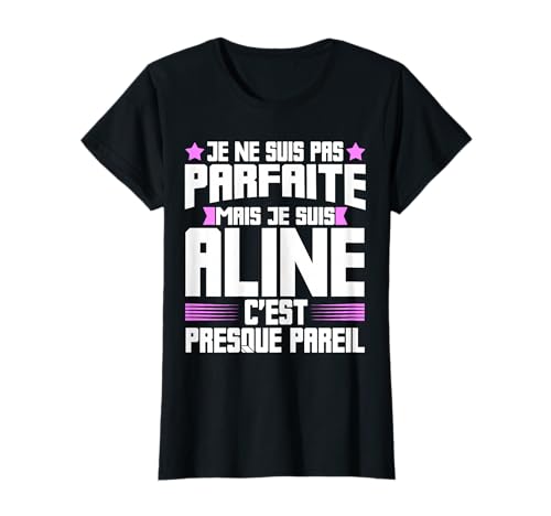 Aline citação humor engraçado mãe nome presente t-shirt