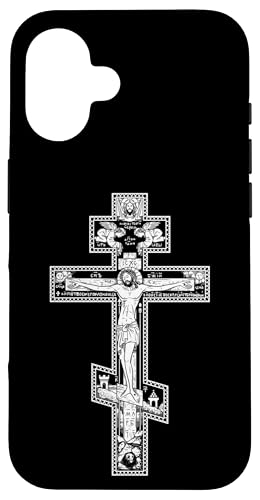 Russisch-griechisches byzantinisch-orthodoxes Kreuz Hülle für iPhone 16