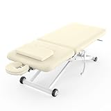 pouseayar Heavy Duty Electric Massage Table, Electric Lift Motor and Manual Backrest Adjustable for Treatment/Medical Spa/Facial Bed/Beauty Bed and More - 31.5 Wide x 75 Long - White