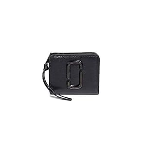 Marc Jacobs Women’s The Utility Snapshot Tonal Crossbody Compact Wallet, Black, One Size