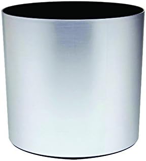 TERRATI - Modern Round Cylinder Planter (10.5x10in, Brushed Aluminum)