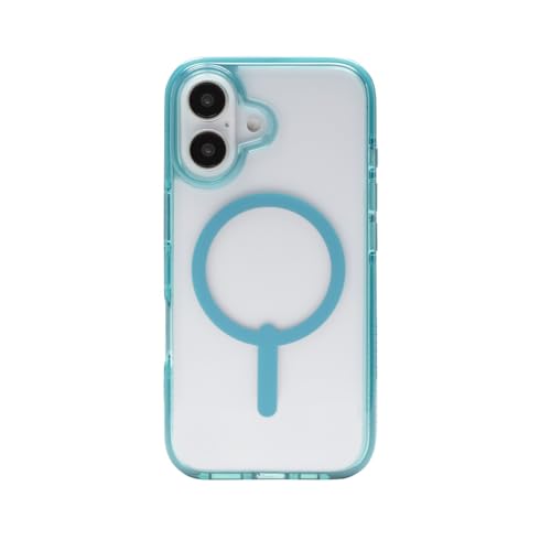 Image of ZAGG Santa Cruz Snap Case for iPhone 16 Pro Max - MagSafe Compatible, 13ft Military-Grade Drop Protection, Graphene Reinforced, Lightweight, 70% Recycled Content, Clear with Color Accents, Retro Blue