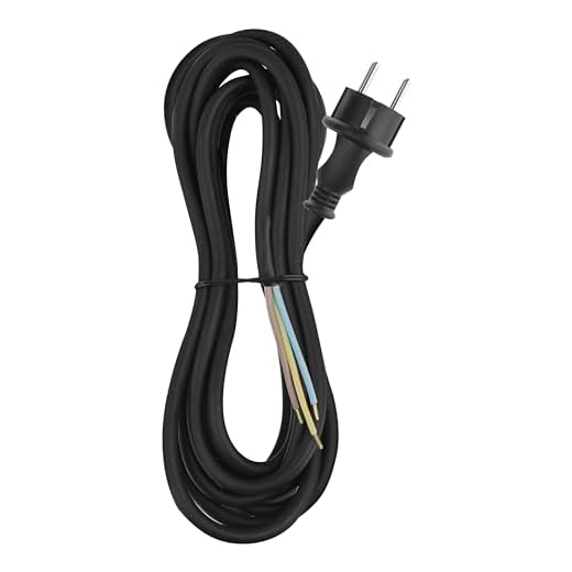 EMOS Gummi-Anschlussleitung 10 m, Zuleitungskabel, Anschlusskabel für hohe mechanische Belastung, Verbindungskabel Schuko, 3 x 1.5 mm2, H07RN-F Gummi/Neopren, Schwarz