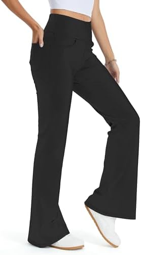 THE GYM PEOPLE Damen Bootcut Jeans High Waist Stretch Flared Jeggings | 74CM/79CM Innenbeinlänge, 4 Taschen, Bauchkontrolle, Push-up, Pull On, Atmungsaktiv,Weich, Schlaghose Mode Y