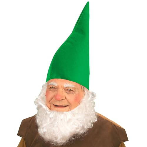 WIDMANN 9507D - Gorro de Gnomo para Adultos para Hombre, Duende, Ayudante de Papá Noel, Elfos, Carnaval, Fiestas Temáticas, Talla Única, Color Verde