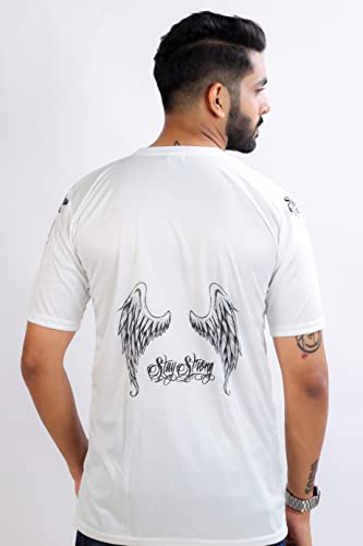 Image of HARPITA Men's Round Neck Half Sleeve Slim Fit Digital Printed Lycra T-Shirt