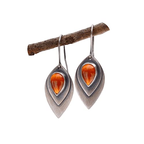 Handmade Leaf Dangle Earrings For Women.humble Chic Leaf Drop Earrings Statement Earrings Teardrop Dangle Earrings Jewelry Gifts For Girls (Orange) #TOP14