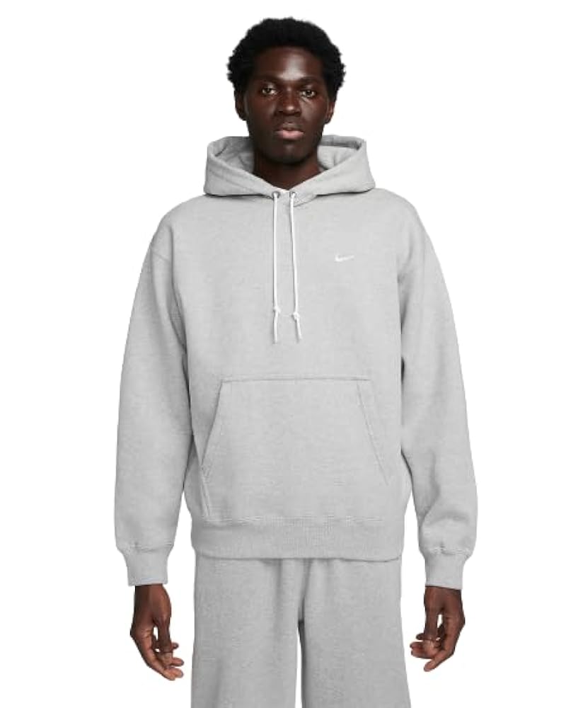 Nike mens Solo Swoosh Fleece Pullover Hoodie, Dark Grey