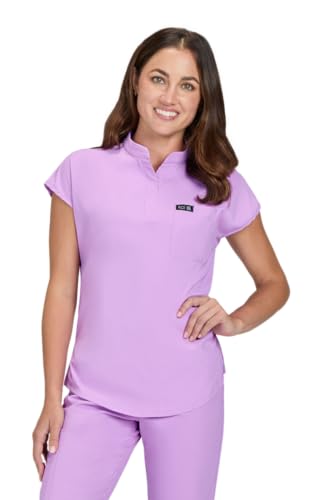 KOI Basics Ari Women's 1-Pocket Stretch Tuck-in Scrub Top Bloom Lavender Medium