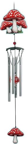 Spoontiques Many Mushrooms Wind Chimes - Outdoor Garden Décor - Decorative Chimes for Yard, Garden, Backyard and Patio Decoration