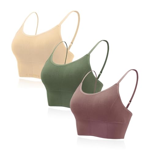 Image of Kaththai Women Cotton Padded Wire-Free Sports Bra with Adjustable Straps Soft Padded Push-Up Bra for Yoga, Fitness (Free Size Bra Fit Up to 28,30,32,34)
