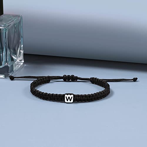 Initial Bracelets for Women Men Gifts for Her Teen Girl Best Friend Birthday Graduation Dainty Braided Bracelets Letter A-Z Charm Adjustable Link Mother's Day Jewelry Mom Christmas Gifts Valentine's Day Jewelry