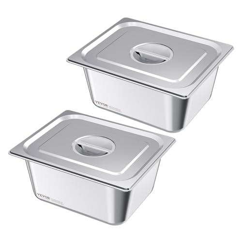 VEVOR 2 Pack Stainless Steel Hotel Pans