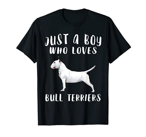 Im Just A Boy Who Loves Bull Terriers Dog Lover T-Shirt, Black