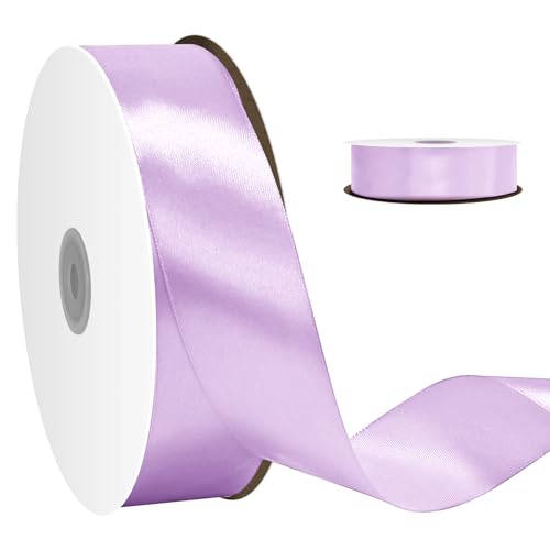 1-1/2 Inch 100 Yards Solid Satin Ribbon,Durable Satin Ribbons Perfect for Present Wrapping,Wedding Decoration,Handmade Bows,Wrapping Bouquet,Sewing Party Decor and More (Light Purple)