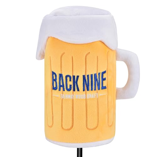 Shanker Golf - Funny Golf Headcover - Back Nine Beer Glass 3-Wood Cover - Funny Golf Gift - Soft Velour Lining